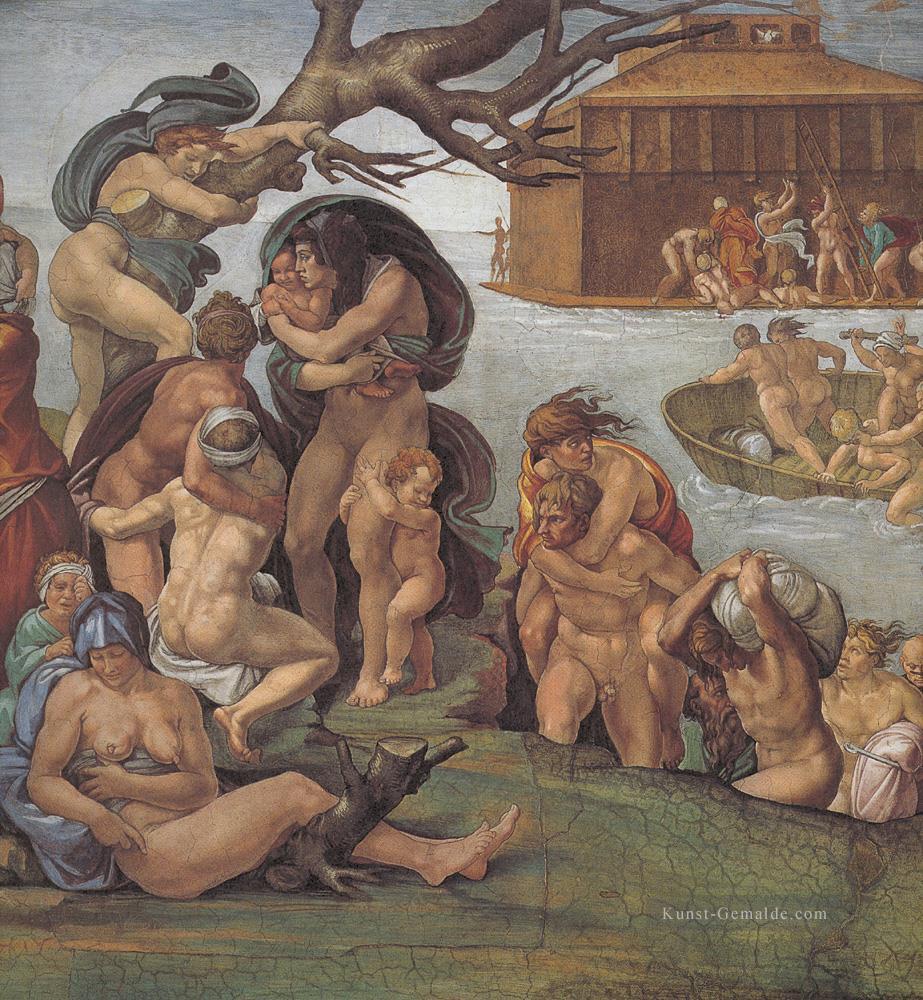 Sistine Chapel Ceiling Genesis Noah 79 Die Sintflut linke Ansicht Hochrenaissance Michelangelo Ölgemälde